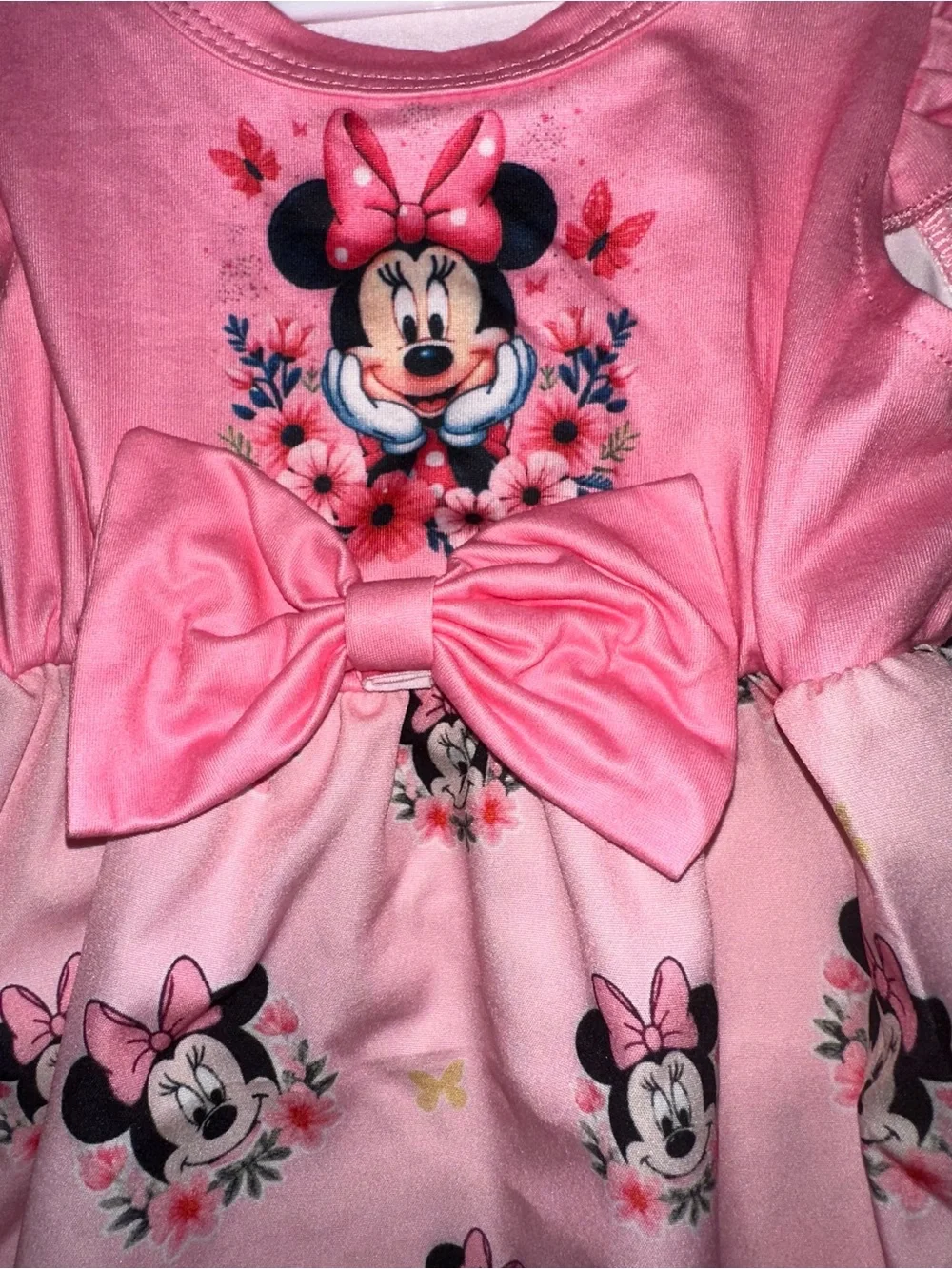 Pink Minnie Mouse Bow-Accent Toddler Dress